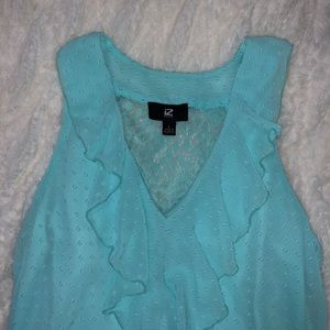 IZ Byer blue blouse top Large